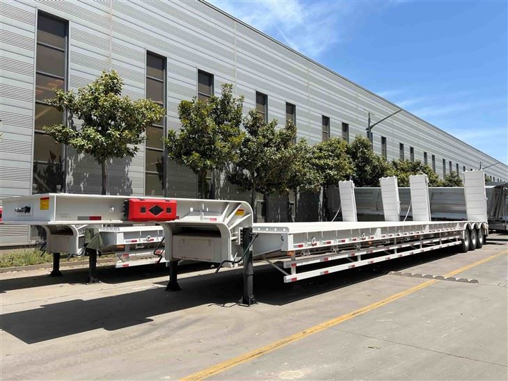 Customized 3 Axle Lowbed Semi Trailer Factory Direct Price For Sale